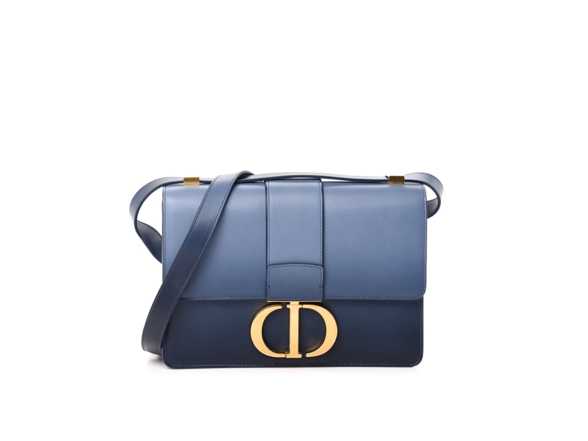 *AUTH Dior 30 Montaigne Bag - Indigo Blue Gradient Calfskin