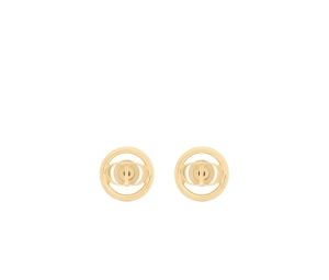 Dior 30 Montaigne Stud Earrings In Circle Ring Gold-Finish Metal