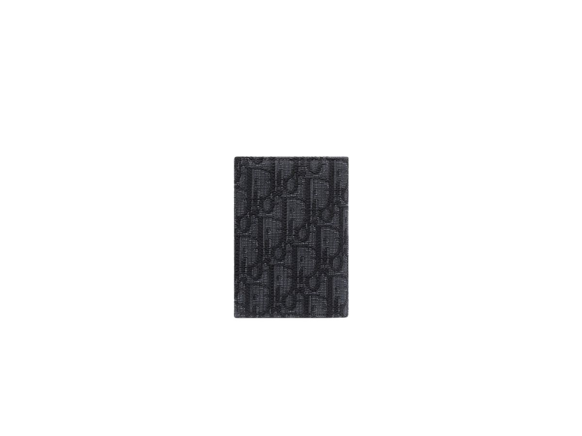 Dior Bi-Fold Card Holder Oblique Jacquard Black for Men