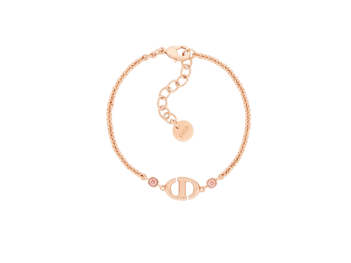 Dior CD Navy Bracelet In Pink-Finish Metal and Pink Crystals