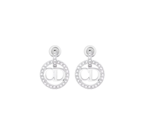 Buy Dior Clair D Lune Earrings In Silver-Finish Metal With Silver-Tone Crystals at Sasom – Authentic and Ready to Ship