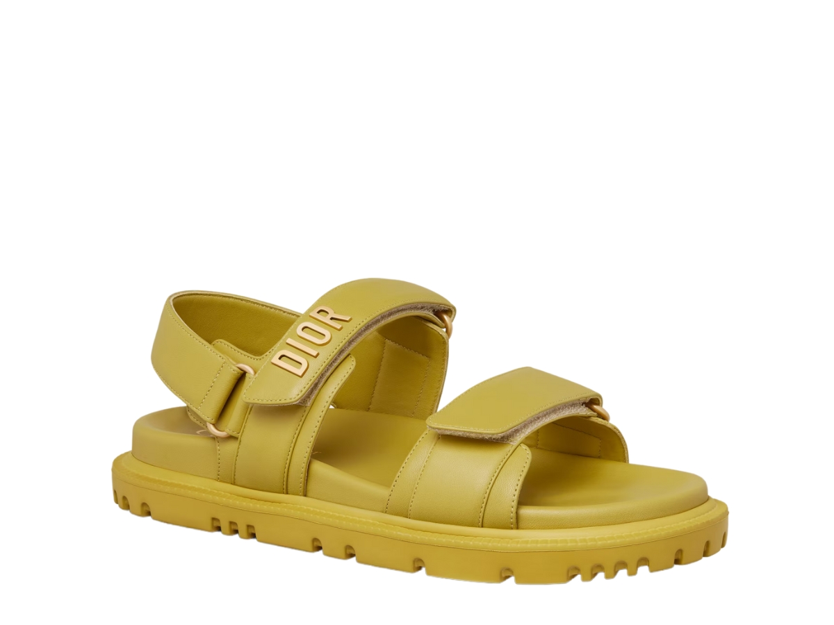 SASOM | รองเท้า Dior Dioract Sandal In Saffron Yellow Lambskin With ...