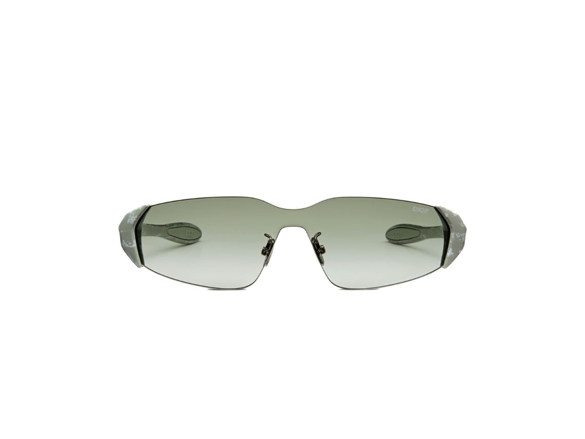 NEW DIOR SUNGLASSES, UNISEX GREEN EYEWEAR DIORBAY M1U 55C1 Dior Dior DIORBAY M1U 55C1 Sunglasses Green Geometric Frame  main image 3