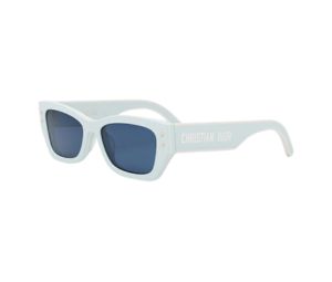 Dior DiorPacific S2U 80B0 Square Sunglasses In Shiny Azure Blue And White Frame With Blue Lenses