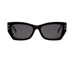 Dior Diorpacific S2U Rectangular Sunglasses In Black-White Tri-Layer Effect Acetate Frame With Gray Lenses