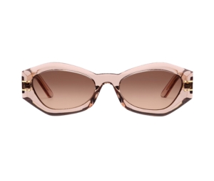 Dior Diorsignature B1U Butterfly Sunglasses In Transparent Pink Acetate Frame With Gradient Brown-To-Pink Lenses