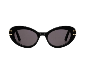 Dior Diorsignature B3U Black Butterfly Sunglasses In Acetate Frame With Gold-tone Signature Gray Lenses