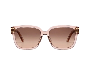 Dior Diorsignature S7F Square Sunglasses In Transparent Pink Acetate Frame With Gradient Brown-To-Pink Lenses