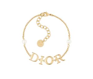 Dior Evolution Bracelet Gold-Finish Metal And White Resin Pearls