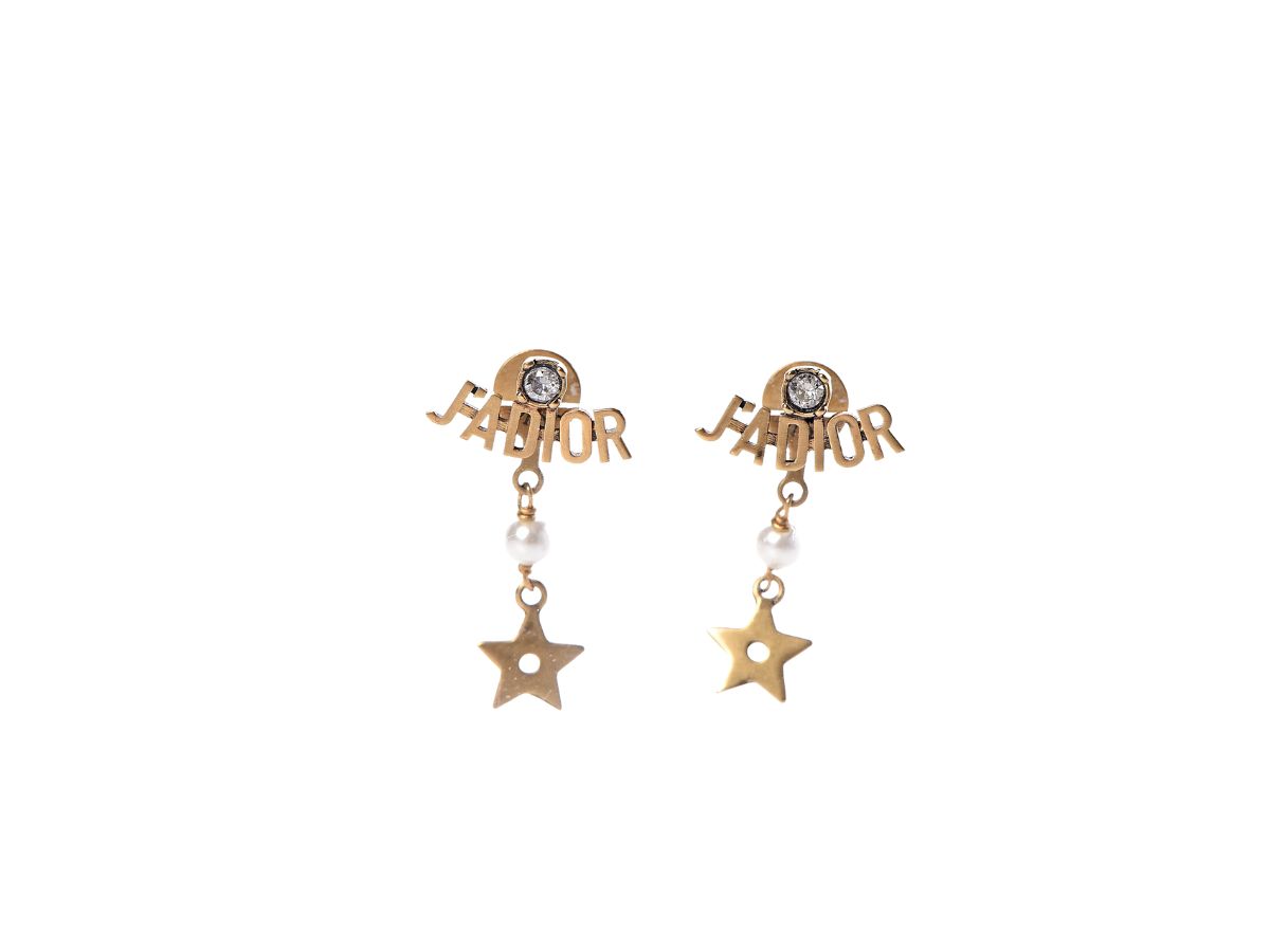Clair D Lune Earrings GoldFinish Metal and White Crystals  DIOR US