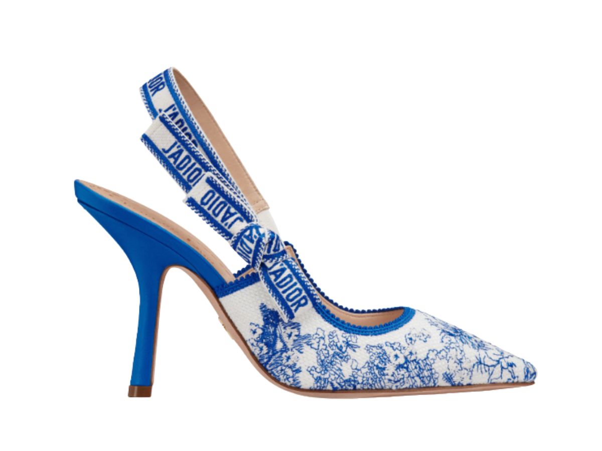 日本未入荷◆JAdior Toile de Jouy Fantastica Slingback shoes J'Adior Slingback Pump White Multicolor Cotton Embroidered