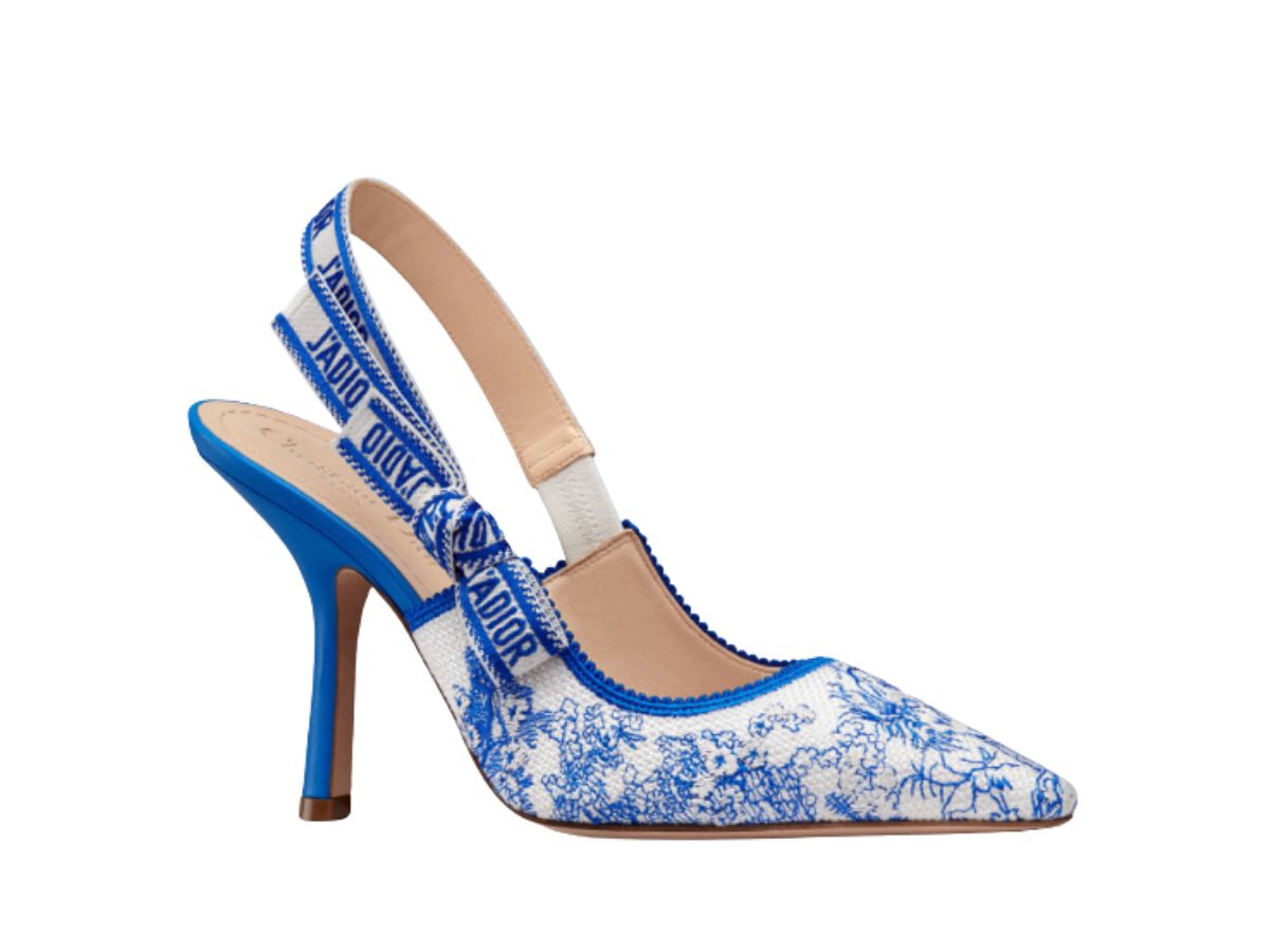 日本未入荷◆JAdior Toile de Jouy Fantastica Slingback shoes J'Adior Slingback Pump White Multicolor Cotton Embroidered