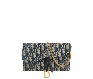 Buy Dior Long Saddle Wallet With Chain Blue Dior Oblique Jacquard at Sasom – Authentic and Ready to Ship