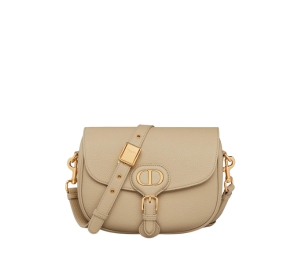 Dior Medium Dior Bobby Bag In Beige Grained Calfskin With Gold-Tone Hardware