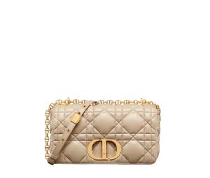 Dior Medium Dior Caro Bag In Quilted Macrocannage Calfskin With Gold-tone hardware Sand