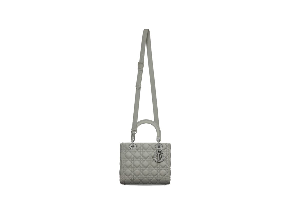 Dior Medium Lady Dior Bag In Ultramatte Gray Stone Cannage Calfskin 3 