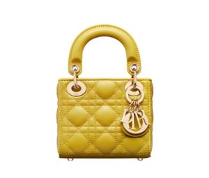 Dior Micro Lady Dior Bag Mustard Yellow Cannage Lambskin