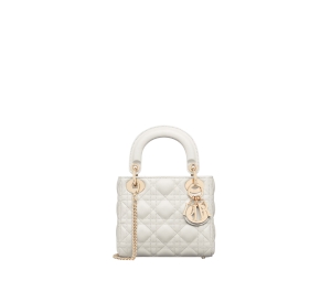 Buy Dior Mini Lady Dior Bag In Latte Cannage Lambskin With Pale Gold-Finish Metal at Sasom – Authentic and Ready to Ship