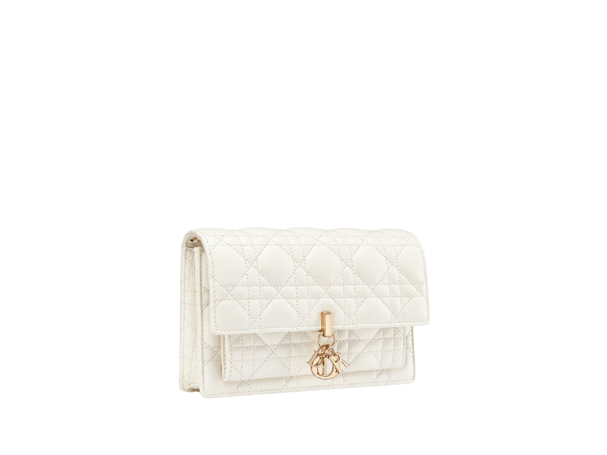 Lambskin Cannage Miss Dior Chain Pouch Latte