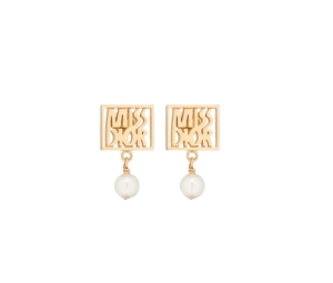 Buy Dior Miss Dior Earrings In Gold-Finish Metal And White Resin Pearls at Sasom – Authentic and Ready to Ship