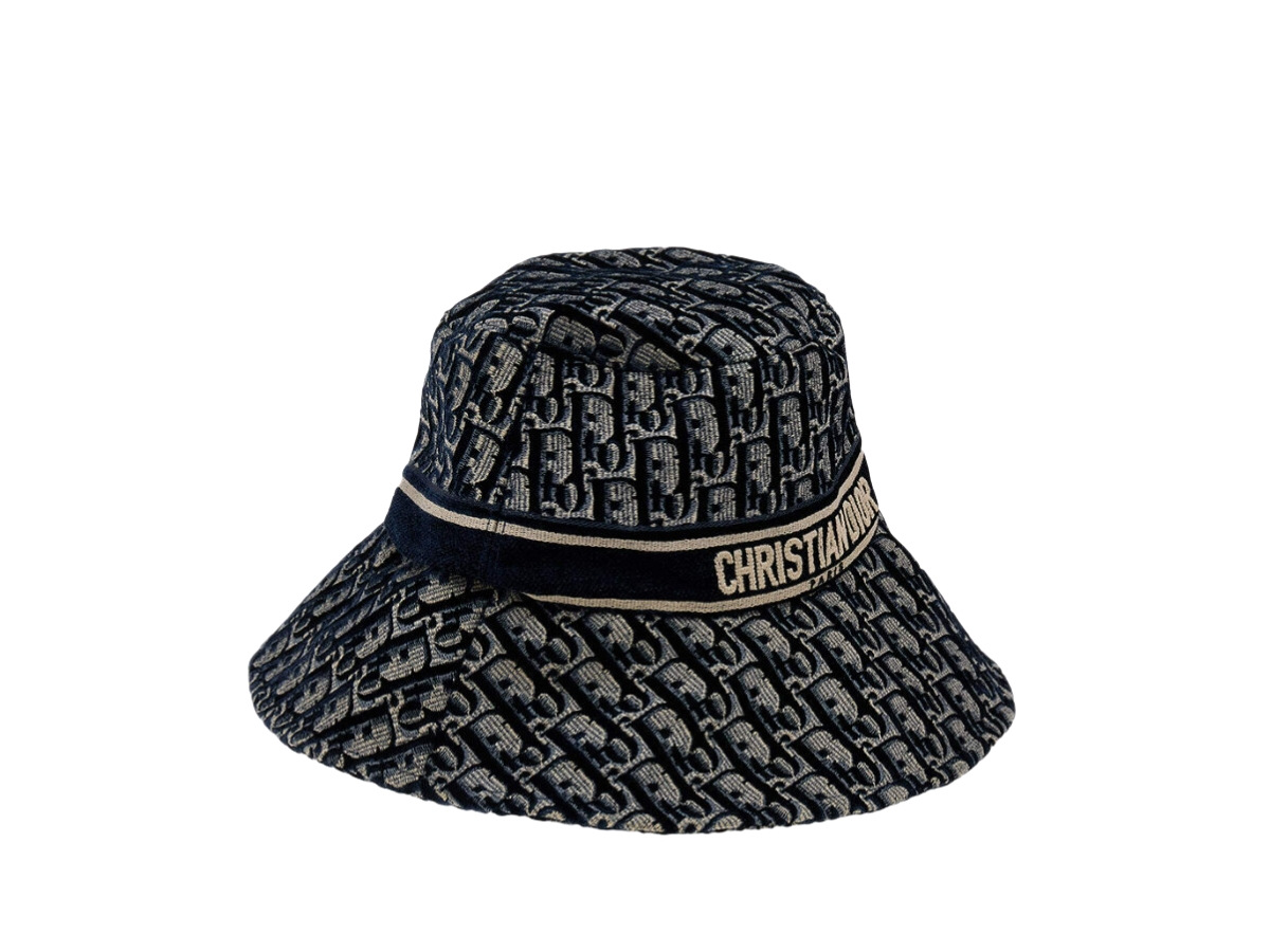 Dior Oblique Bucket Hat Dior Oblique Beige Navy Blue Bucket Hat 