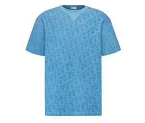 Buy Dior Oblique T-Shirt Relaxed Fit In Terry Cotton Jacquard Blue at Sasom – Authentic and Ready to Ship