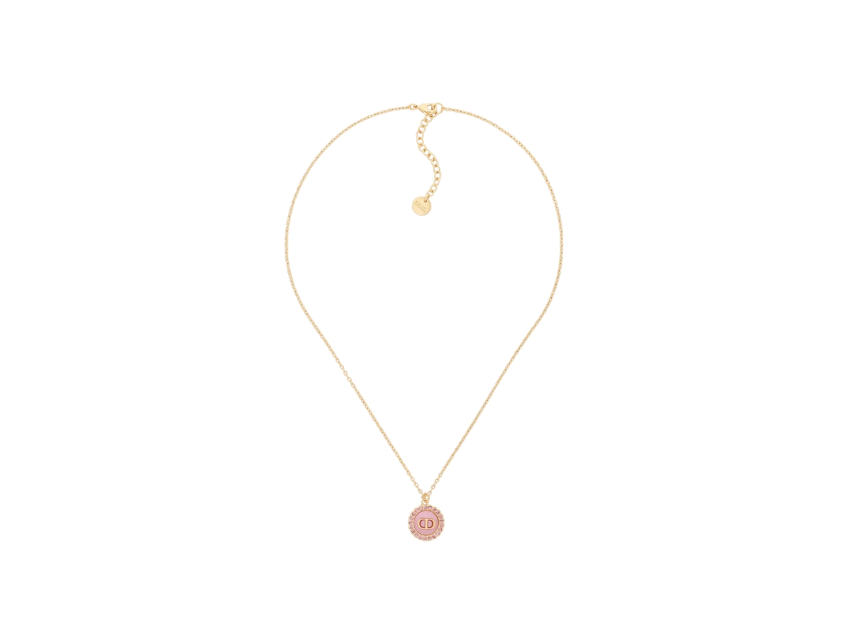 Dior Petit CD Baroque Necklace In Gold-Finish Metal-Pink