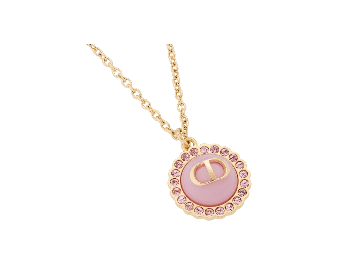 Dior Petit CD Baroque Necklace In Gold-Finish Metal-Pink