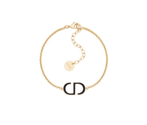 Buy Dior Petit CD Bracelet In CD Signature Gold-Finish Metal and Black Lacquer at Sasom – Authentic and Ready to Ship