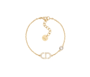 Buy Dior Petit CD Bracelet In CD Signature Gold-Finish Metal and Silver-Tone Crystals at Sasom – Authentic and Ready to Ship