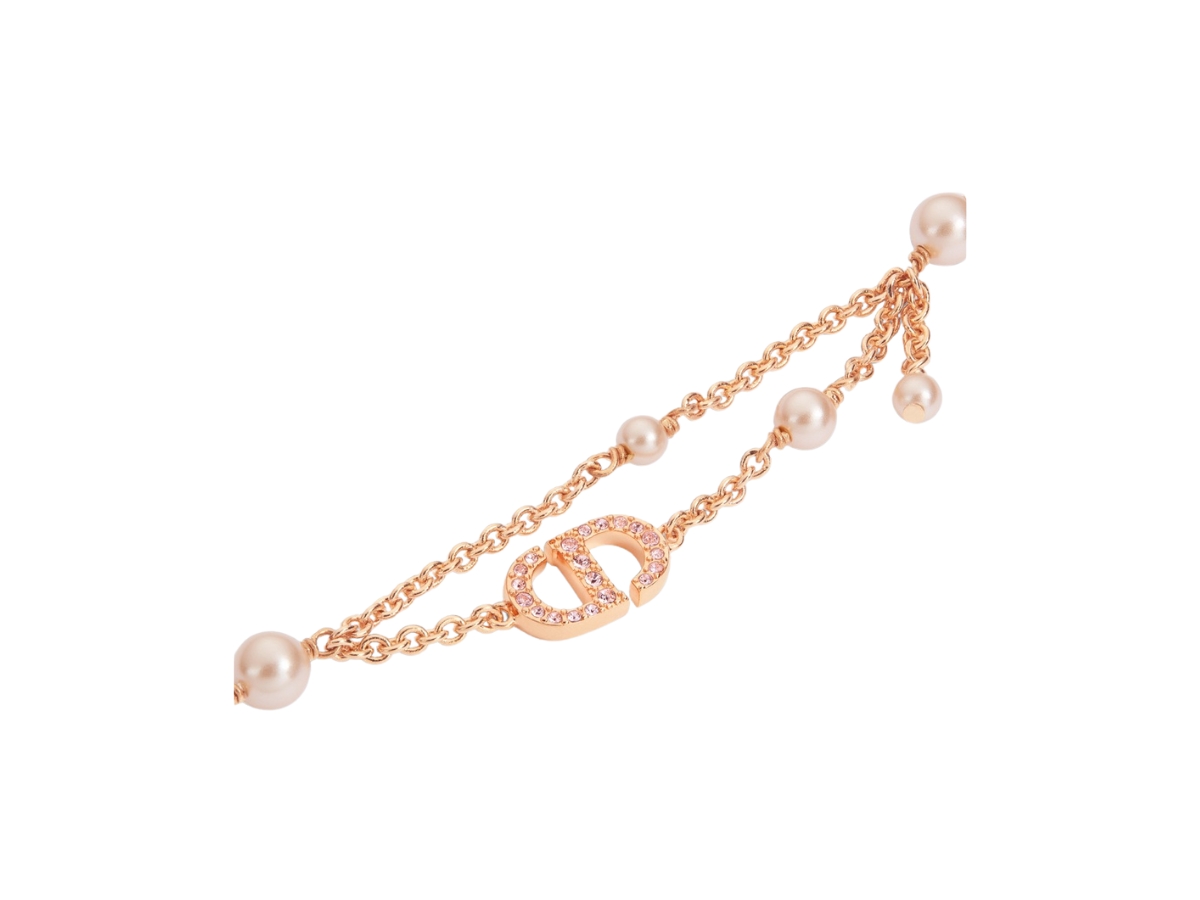 Dior Petit CD Bracelet In CD Signature Pink-finish Metal With Pink Resin Pearls And Crystals