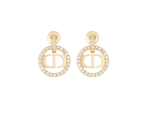 Buy Dior Petit CD Earrings In Gold-Finish Metal and Silver-Tone Crystals Gold at Sasom – Authentic and Ready to Ship