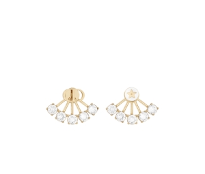 Buy Dior Petit CD Earrings In Gold-Finish Metal and White Crystals at Sasom – Authentic and Ready to Ship