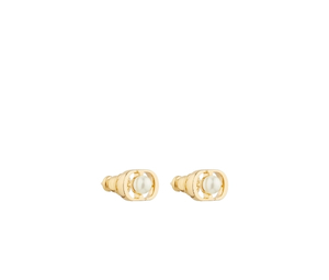 Buy Dior Petit CD Jolie Mini Stud Earrings In Gold-Finish Metal And White Resin Pearls at Sasom – Authentic and Ready to Ship