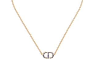 Buy Dior Petit CD Necklace In CD Signature Gold-Finish Metal And Blue Crystals at Sasom – Authentic and Ready to Ship