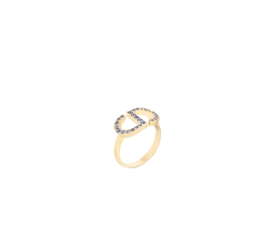 Buy Dior Petit CD Ring In Gold-Finish Metal And Blue Crystals at Sasom – Authentic and Ready to Ship