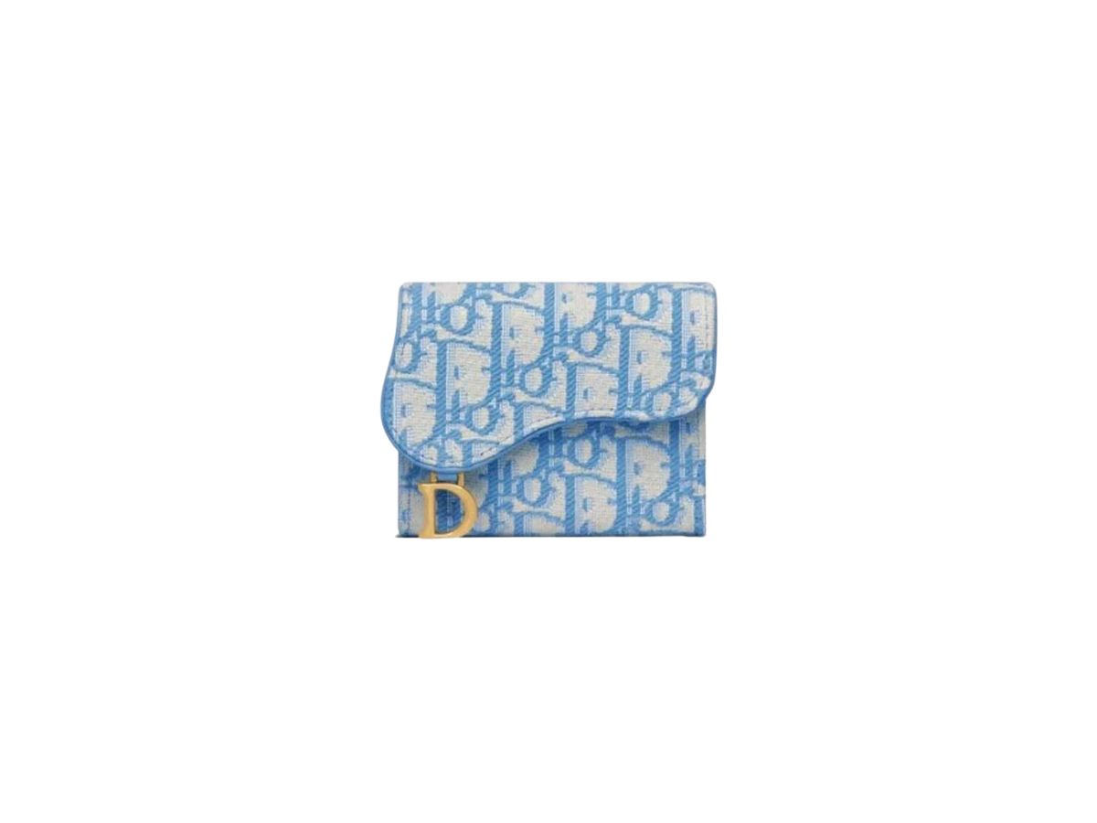 SASOM bags Dior Saddle Lotus Wallet In Cornflower Blue Dior Oblique Jacquard Check the latest price now