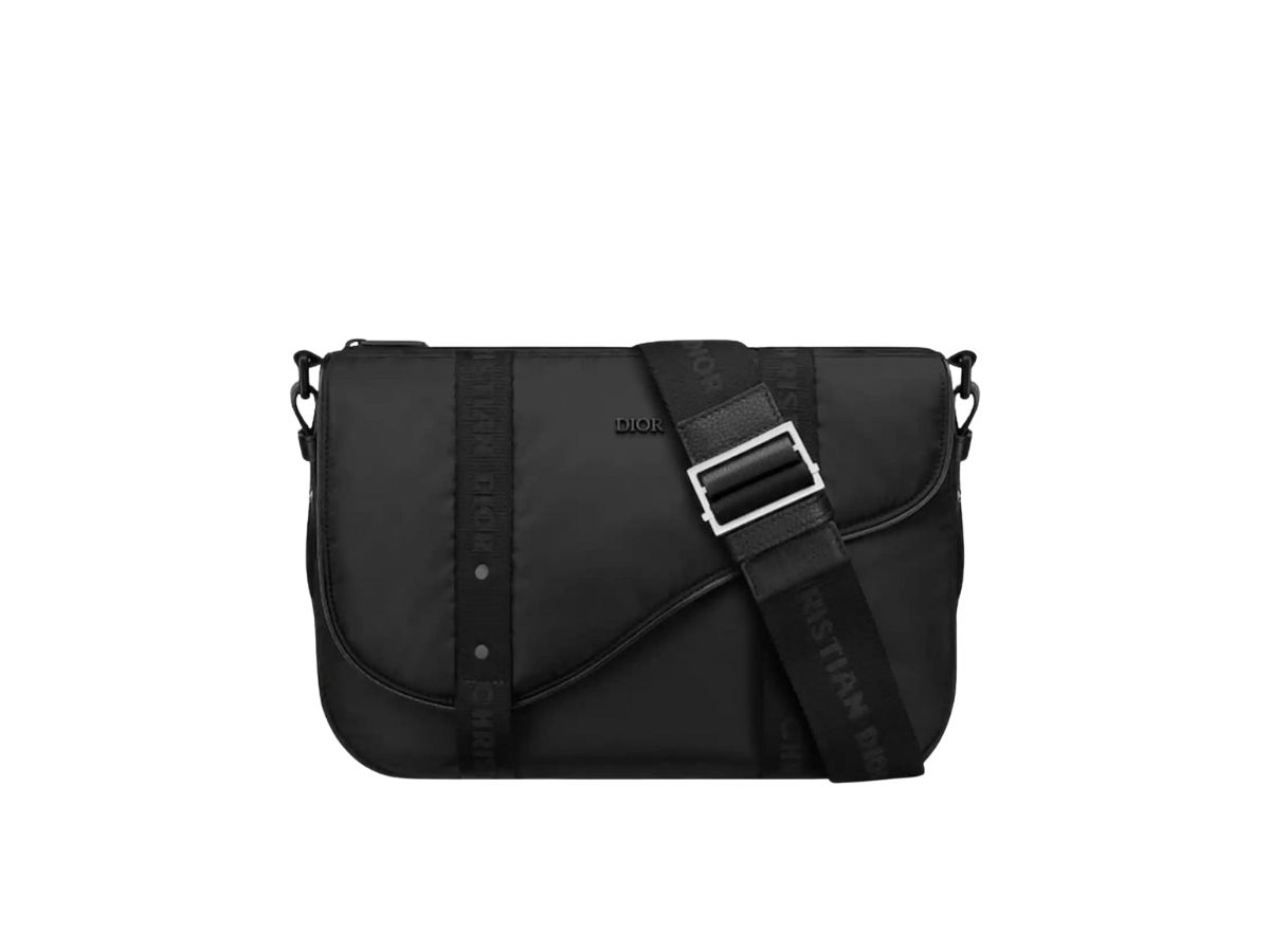 SASOM bags Dior Saddle Messenger Bag Nylon And Calfskin Black