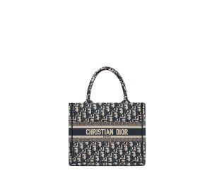 Buy Dior Small Book Tote In Blue Dior Oblique Embroidery at Sasom – Authentic and Ready to Ship