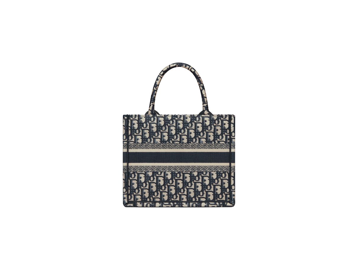 SASOM bags Dior Small Book Tote In Blue Dior Oblique Embroidery