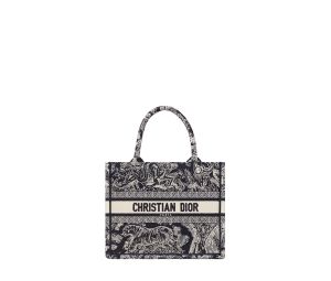 Buy Dior Small Dior Book Tote In Blue And White Toile De Jouy Reverse Embroidery at Sasom – Authentic and Ready to Ship