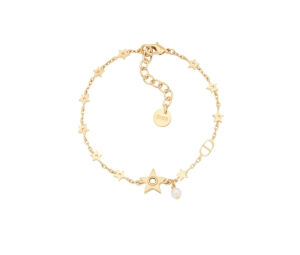 Dior Star Bracelet In Star Detail Gold-Finish Metal With A White Resin Pearl And Mirror