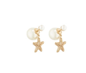 Buy Dior Tribales Earrings In Gold Plated Metal And White Resin Pearl at Sasom – Authentic and Ready to Ship