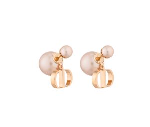 Dior Tribales Earrings In Pink-Finish Metal And Pink Resin Pearls