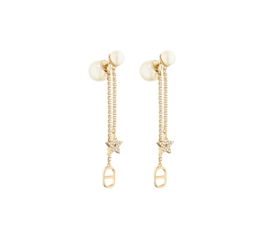 Buy Dior Tribales Earrings In Star Charms Gold-Finish Metal White Resin Pearls And White Crystals at Sasom – Authentic and Ready to Ship