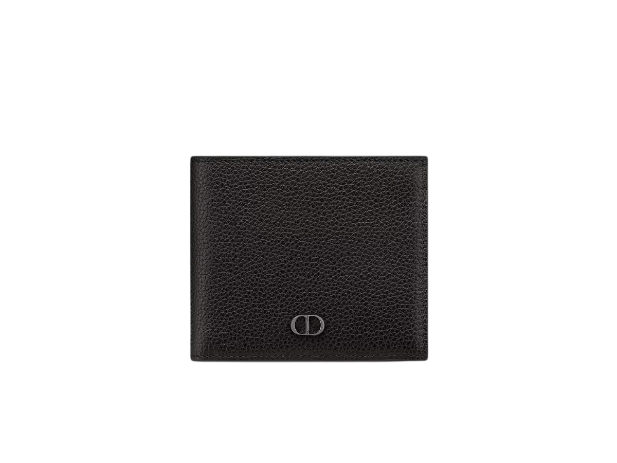 SASOM กระเป๋า Dior Wallet In Black Grained Calfskin With CD Icon