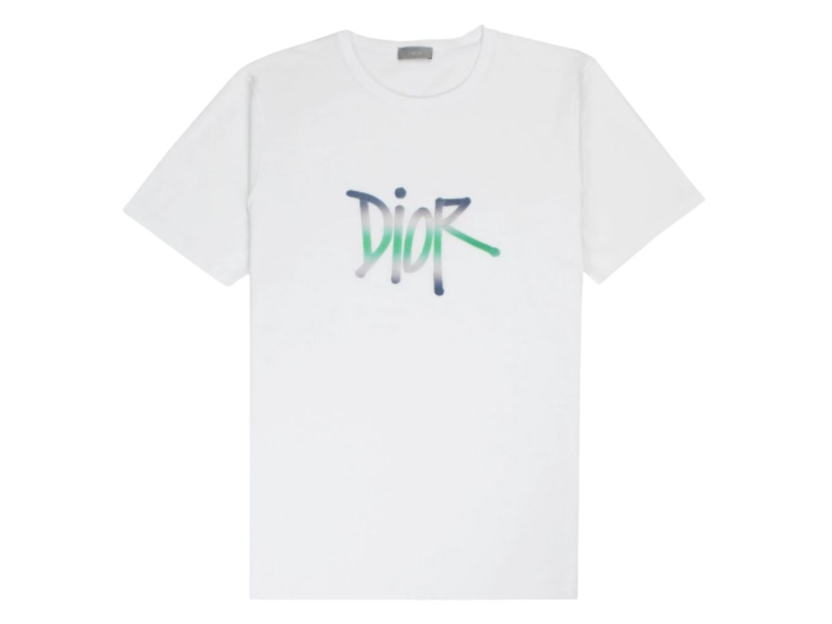 Buy DIOR X SHAWN STUSSY MULTI LOGO WHITE T SHIRT | SASOM