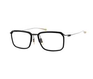 DITA Schema-Five In Black-Gold Metal Frame With Clear Lenses