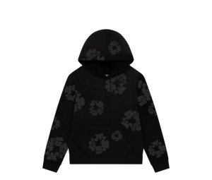 Buy Denim Tears Faded Mono Cotton Wreath Hoodie Black at Sasom – Authentic and Ready to Ship