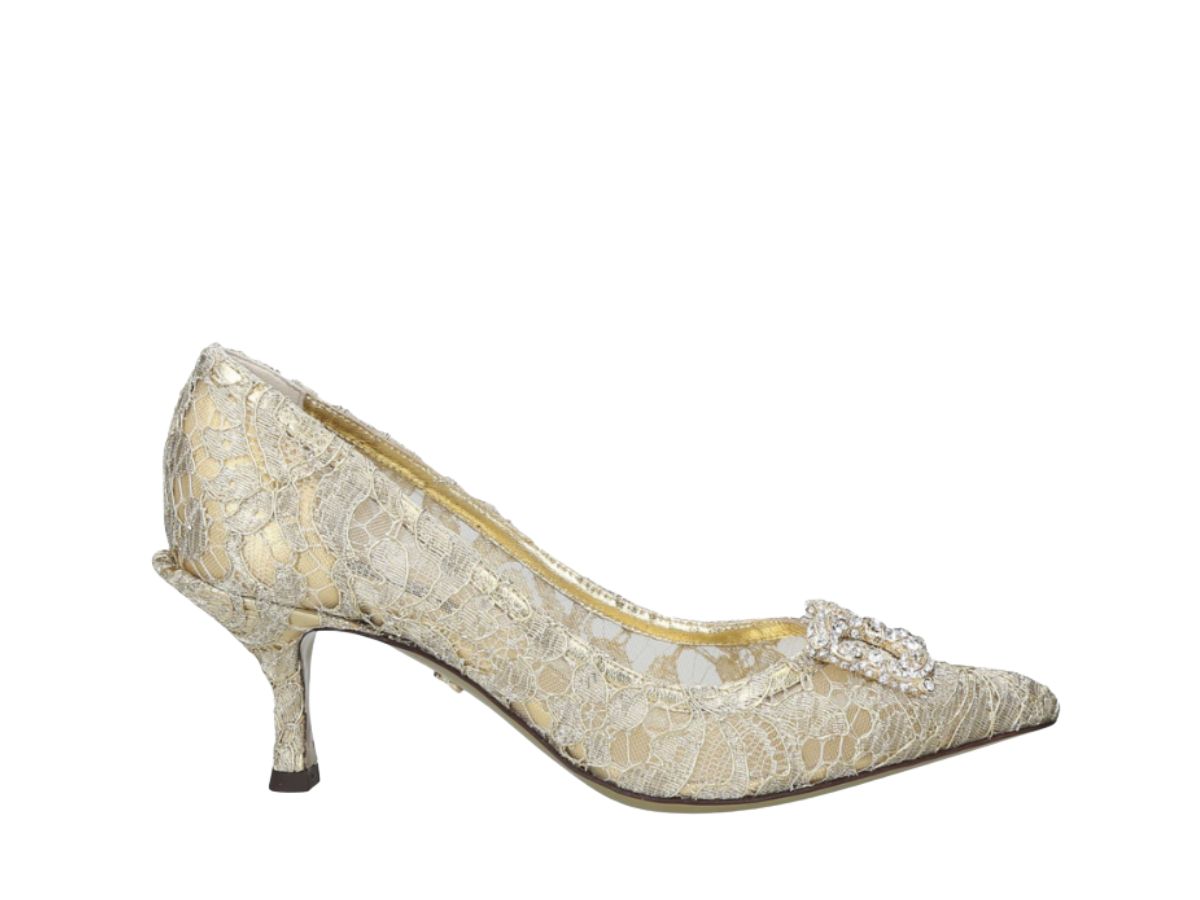 Gold lace clearance pumps